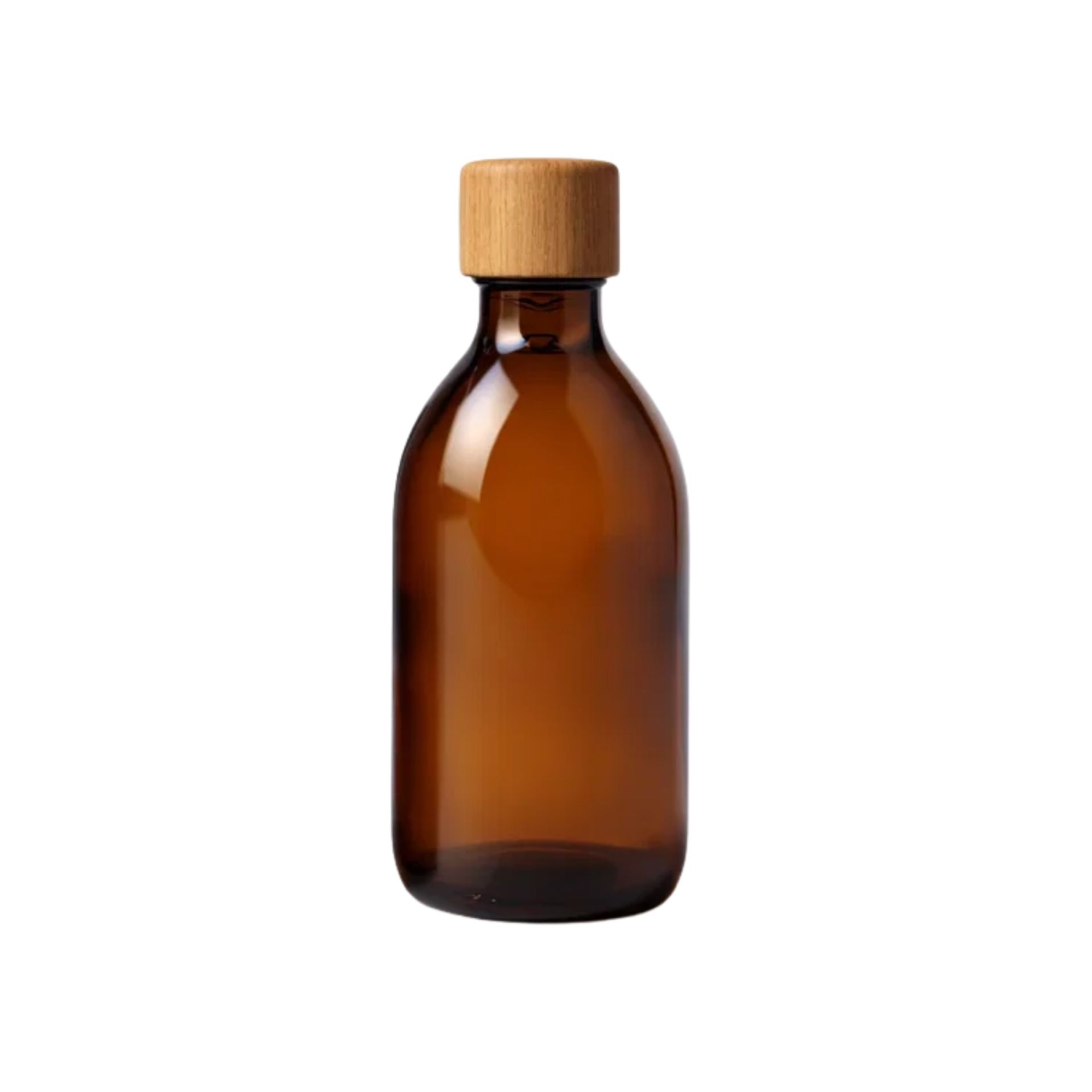 Glasflasche 250 ml Laborflasche braun mit Schraubverschluss Aluminium mit Holzmantel