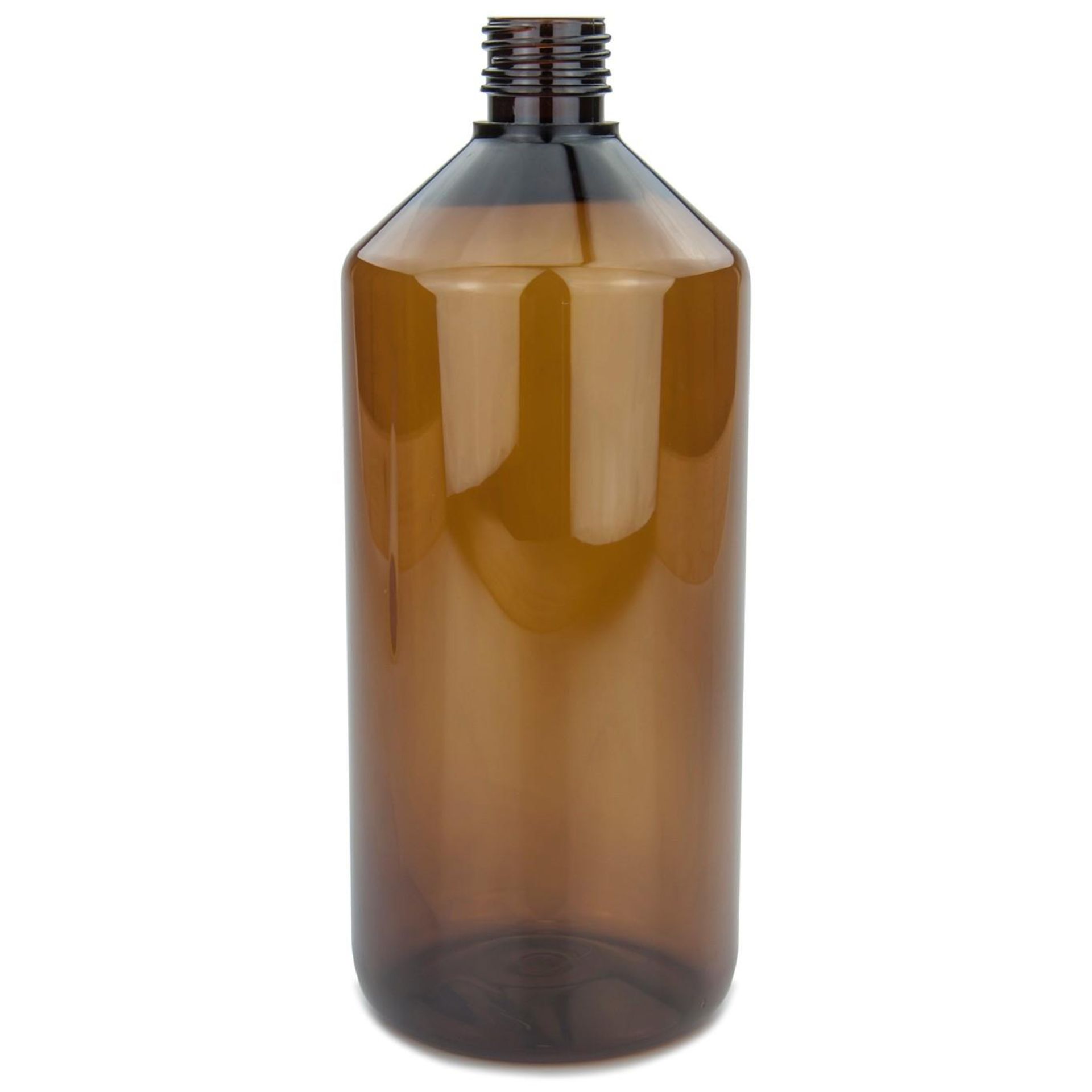 Leeres, transparentes Glas mit zylindrischer Form und breiter Öffnung, stehend auf weißem Hintergrund.