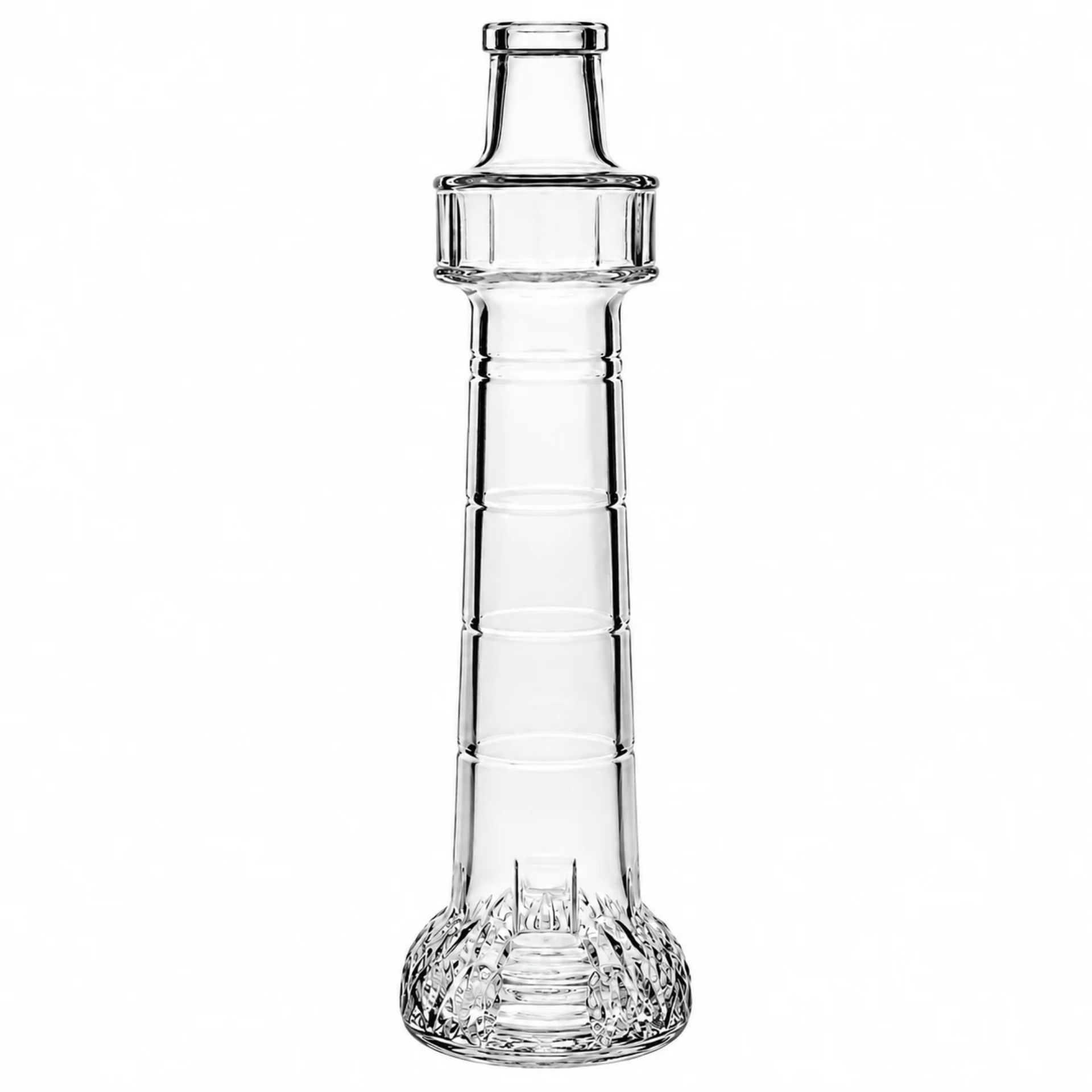 Glasflasche 200 ml in Leuchtturmform mit Korken, transparentes Design, ideal für dekorative Zwecke und Getränkeaufbewahrung
