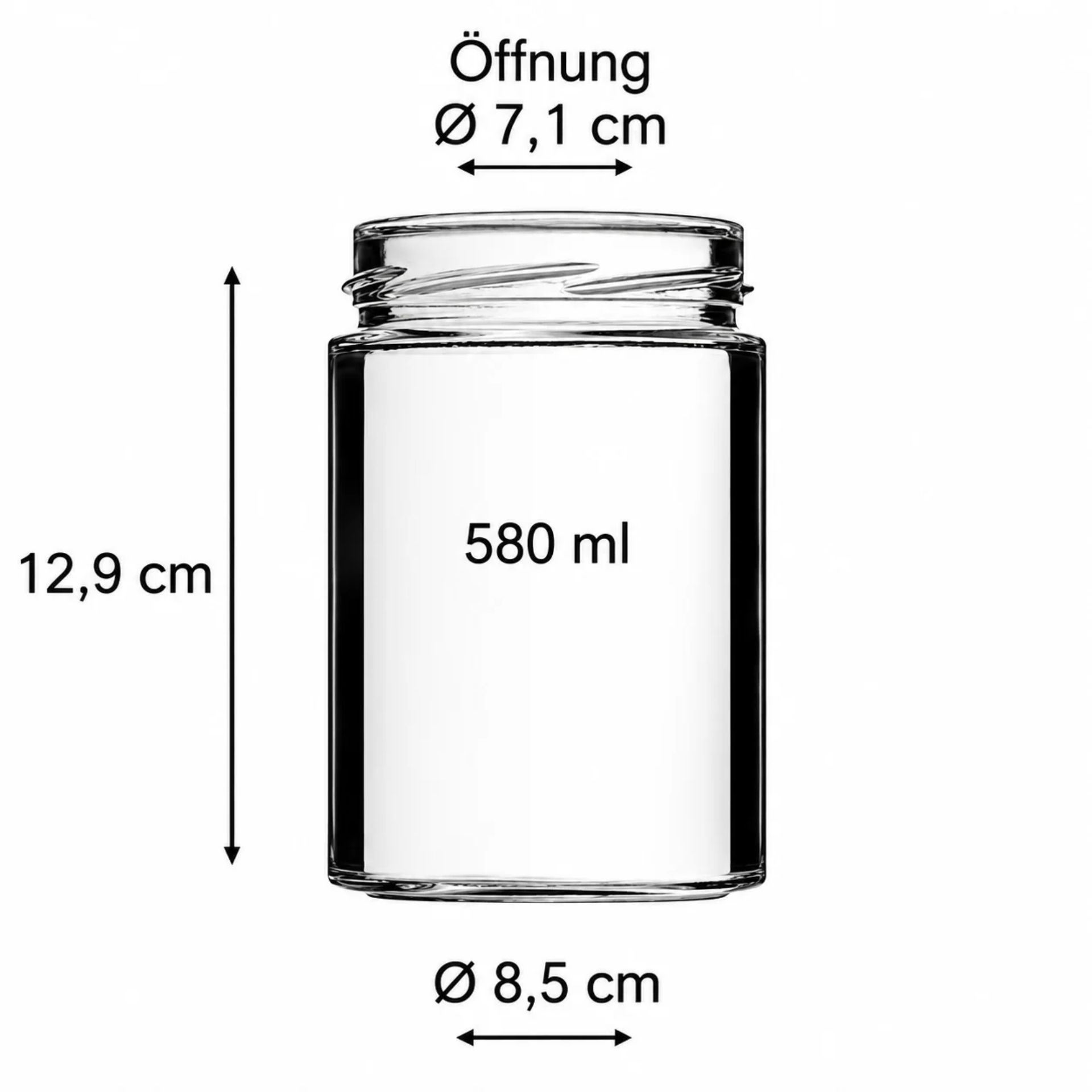 Hochwertige mikken Glasdose 580 ml mit Deckel blau Seal - Ideal zur Aufbewahrung von Lebensmitteln, stilvolles Design, luftdichter Verschluss.