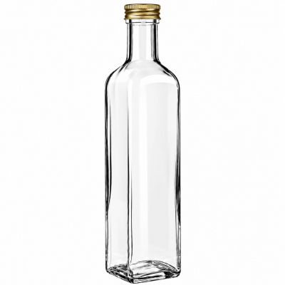 Glasflasche  500 ml eckig Marasca klar