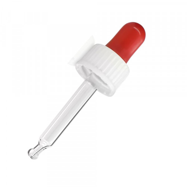 Pipettenflasche Klar 30ml, Pipette Weiss/rot Standard | Klare Flaschen